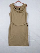 St John Womens Dress Size 12 Wool Rayon Blend Tan Sleeveless Belt - $129.68