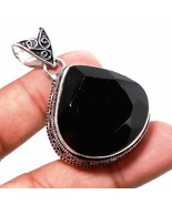 Black Spinel Gemstone Handmade Ethnic Gift Vintage Pendant Jewelry 2.10&quot;... - £3.90 GBP