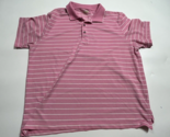 Izod Mens Casual Polo Shirt XXL Pink Striped Pullover Short Sleeve Adult... - $16.82