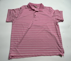 Izod Mens Casual Polo Shirt XXL Pink Striped Pullover Short Sleeve Adult Golf - £13.15 GBP