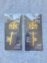 2 PCS Golden Key Metal Hollow bookmarks ear hook pendants Earrings New - £9.20 GBP