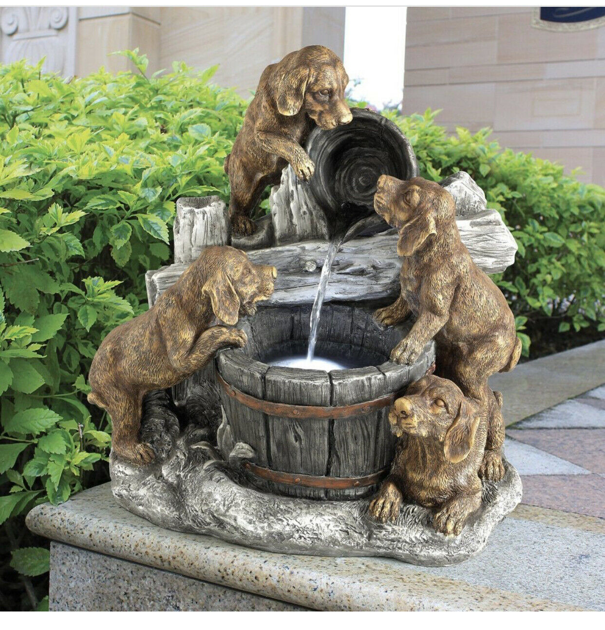 Puppy Pail Pour Garden Fountain (gf) - $990.00