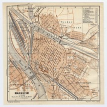 1911 ORIGINAL ANTIQUE MAP OF MANNHEIM BADEN-WÜRTTEMBERG / GERMANY - $21.44