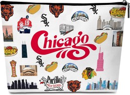 Chicago Ornament Makeup Bag Chicago Gifts for Women Friends Traveler Chi... - $24.80