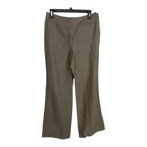 Ann Taylor Loft Womens Pants Size 6 Brown Below Waist Linen Flare Leg NEW - $28.89