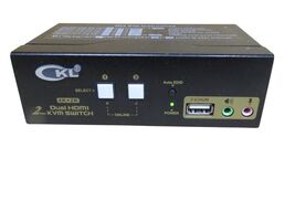 CKL 2 Port 4K HDMI Dual Monitor KVM Switch Works - NO ADAPTER - $17.77