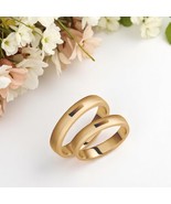 4mm Wedding Band Set-Minimalist Bands-Wedding Band Pair-Custom Gold Rings - €627,25 EUR+