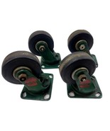 Set Of 4 Rapistan Dematic 4&quot; Steel Forged With roller Bearings Casters - $64.35