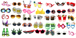 24 Assortment Of Novelty Party Glasses mix wholesale photo booth funny s... - $57.00