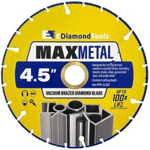 4.5&quot; Vacuum Brazed Diamond Saw Blades For Metal, 7/8&quot;-5/8&quot; Arbor - $29.99