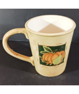 HARVEST PUMPKIN MUG Fall Autumn Coffee Cup 2004 4 1/2&quot; Tall Yellow - $8.90