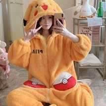 Pokemon Pikachu Pajama Robe | Women Gown Nightdress PJ Plush Fleece Winter  - £93.08 GBP