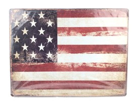 USA American Flag Metal Tin Sign Wall Decor Man Cave Bar 4 Holes New &amp; Sealed - £9.49 GBP