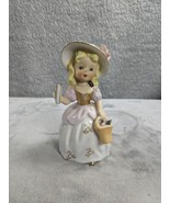 Vintage  Japan  Porcelain Hand Painted Lady Figurine Bonnet Cup 6” - £15.66 GBP