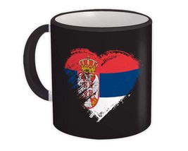 Serbian Heart : Gift Mug Serbia Country Expat Flag Patriotic Flags National - $15.90