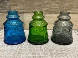 Wheaton Glass - Lot of 3 - VTG Cape May Bitters Bottles  - 3.5&quot; Green Bl... - £16.96 GBP