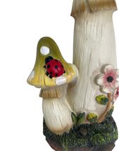 Dual Mushroom Welcome Statue 12" High Resin Ladybug and Dragonfly Accents image 6