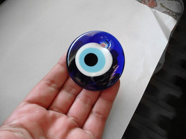 Eye pendant, glas eye, evel eye, protective amulet, focal, hand made, blue, coba - $15.00