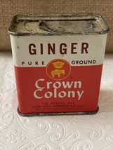 Vintage June 1962 GINGER Crown Colony SPICE TIN Kitchen Decor Safeway 1.... - £8.30 GBP