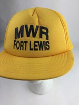 VINTAGE GOLD US ARMY MWR~BALL CAP/HAT~ FORT LEWIS WA HTF - £12.44 GBP