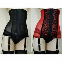 Women&#39;s Firm Shaping Waist Cincher W Removable Garters 6 Wide Straps Met... - $18.60