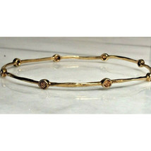 HAND FORGED 925 STERLING SILVER PARCEL GILT LEMON GEM BRACELET SKY - $38.61