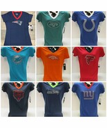 NFL Team Apparel Women’s Rhinestone Sequin V Neck T Shirt Pick Team &amp; Si... - $431.76 MXN