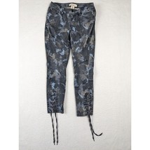 LOGG Womens Denim Jeans Size 6 Blue Camo Print Lace-Up Ankles H&amp;M - $16.68