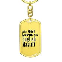 English Mastiff - Luxury Dog Tag Keychain 18K Yellow Gold Finish - £27.49 GBP