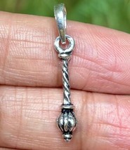999 Sterling Silver Lord Hanuman Gada Mace Pendant- Wearing, Temple, Puj... - $19.21