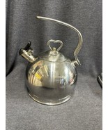 Vintage Mid Modern Century Stainless Tea Pot Teakettle 3 Quart - $34.65