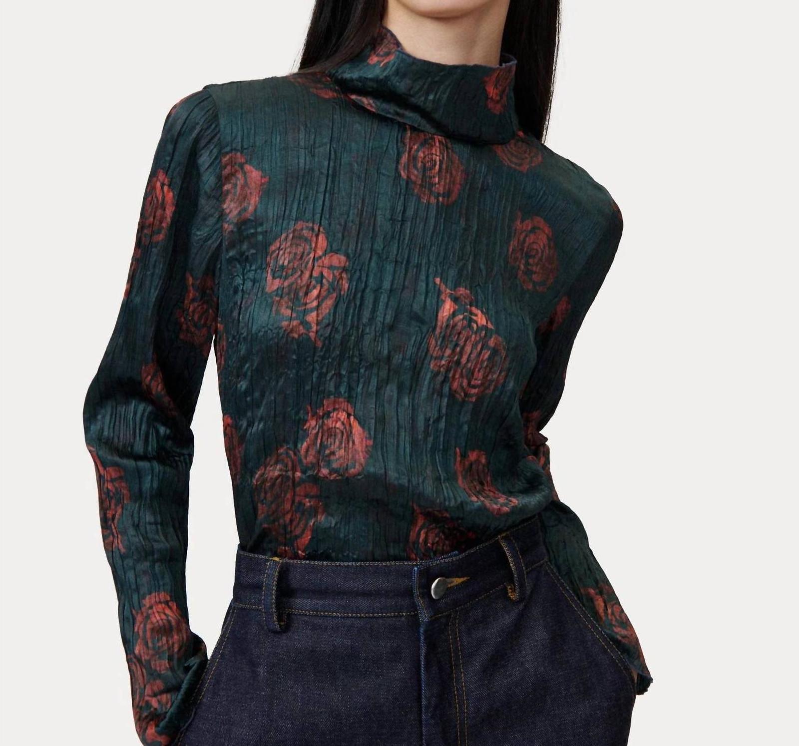 Rachel Comey Varda Rose-Printed Long Sleeve Top Size 6 - $200.97