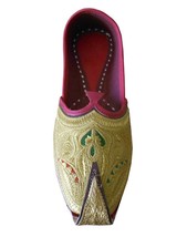 Men Shoes Indian Handmade Mojari Leather Jutties Espadrilles Flat US 9.5  - £43.24 GBP