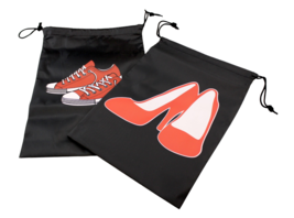 Set of 2 Printed Drawstring Travel Shoe Bags For Home &amp; Travel Sneakers Protect - £6.31 GBP