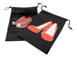 Set of 2 Printed Drawstring Travel Shoe Bags For Home &amp; Travel Sneakers Protect - £6.37 GBP