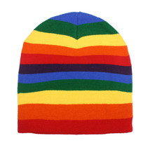 Rainbow Beanie Hat - Colorful Soft Warm Daily Headwear Cap - £7.77 GBP