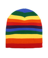 Rainbow Beanie Hat - Colorful Soft Warm Daily Headwear Cap - £7.86 GBP