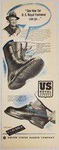 1949 Print Ad United States Rubber Snow Boots &amp; Shoe Covers Tempered Rubber - £10.89 GBP
