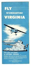 Fly to Enchanting Virginia Brochure 1950&#39;s Airports Historic Virginia  - $27.69