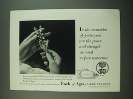 1956 Rock of Ages Monuments Ad - In the memories of yesteryear - £14.50 GBP