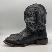 Dan Post Mens Black Leather Mid Calf Square Toe Cowboy Boots Size 12D NO... - $128.69