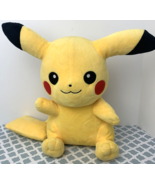 Pikachu Pokemon Plush 12&quot; XY Waving Eyes Open Mouth Closed Sitting Cute - $14.84