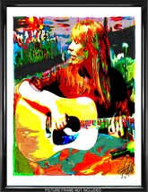 Joni Mitchell Singer Guitar Folk Rock Music Poster Print Wall Art 18x24 - £21.53 GBP