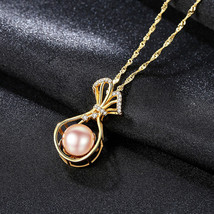 Freshwater Pearl Necklace S925 Sterling Silver Water Wave Chain Fashion Ladies P - £20.78 GBP