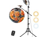 Selfie Ring Light With Stand And Phone Holder With Tripod Stand &amp; Cell P... - £74.23 GBP