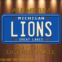 Detroit Lions Michigan Aluminum Metal License Plate Tag Football NFC NFL New II - £15.88 GBP