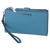 Michael Kors Jet Set Double-Zip Wristlet Teal Blue Leather 35F8STVW0L NWT $258 - £39.56 GBP