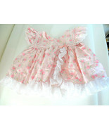 Vintage Pink Flower Dress w/Lace Trim Size 12 Months Baby Large Size Bab... - £14.88 GBP