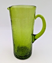 Green Crackle Glass Pitcher with Pontil 7.25&quot; - $34.99