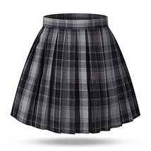 Women`s Pleated Over knee Short Sexy Skirts (L,Grey mixed purple ) - £17.89 GBP